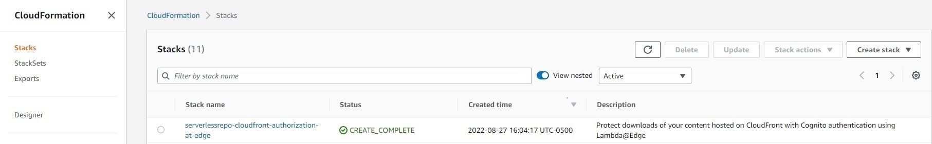 CloudFormation Stack